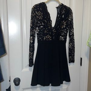 Black lace top dress